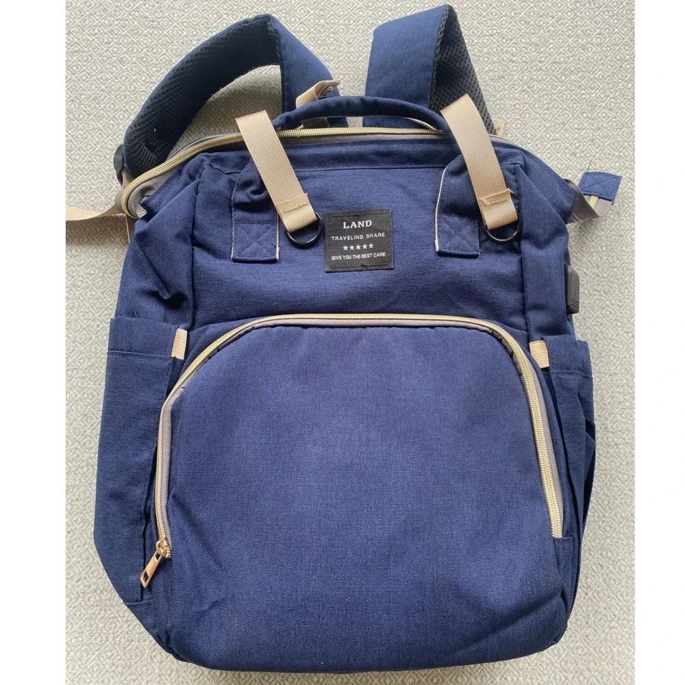 Land Backpack Unisex Large‎ Navy Blue Traveling Share Diaper Bag Canvas Multi